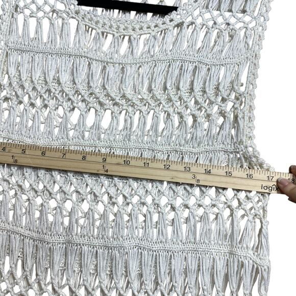 Hippie Laundry off white cream super soft crochet boho tank Medium - Picture 6 of 7